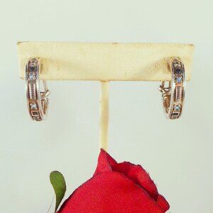 Judith Ripka Sterling Silver Hoop Earrings With Sapphire & Blue Topaz Stones